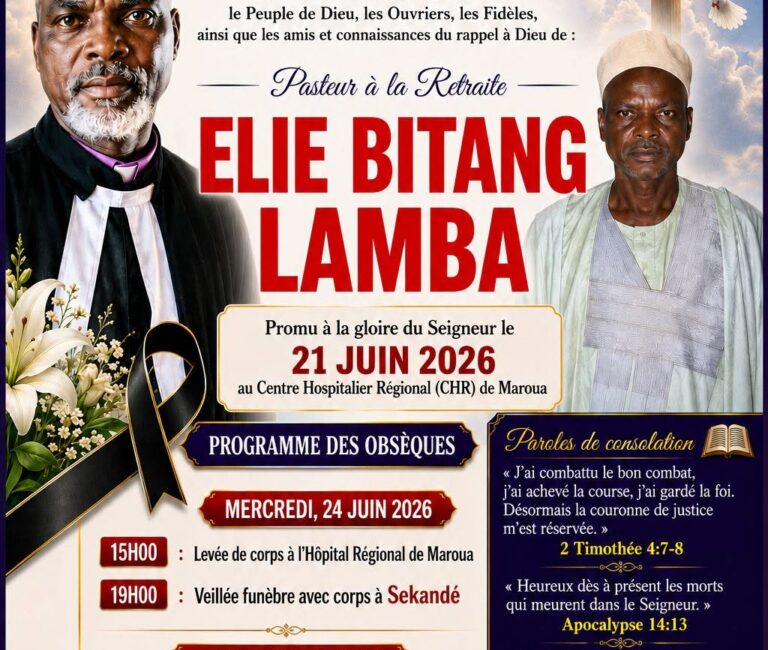 AVIS DE DECÈS: ELIE BITANG LAMBA